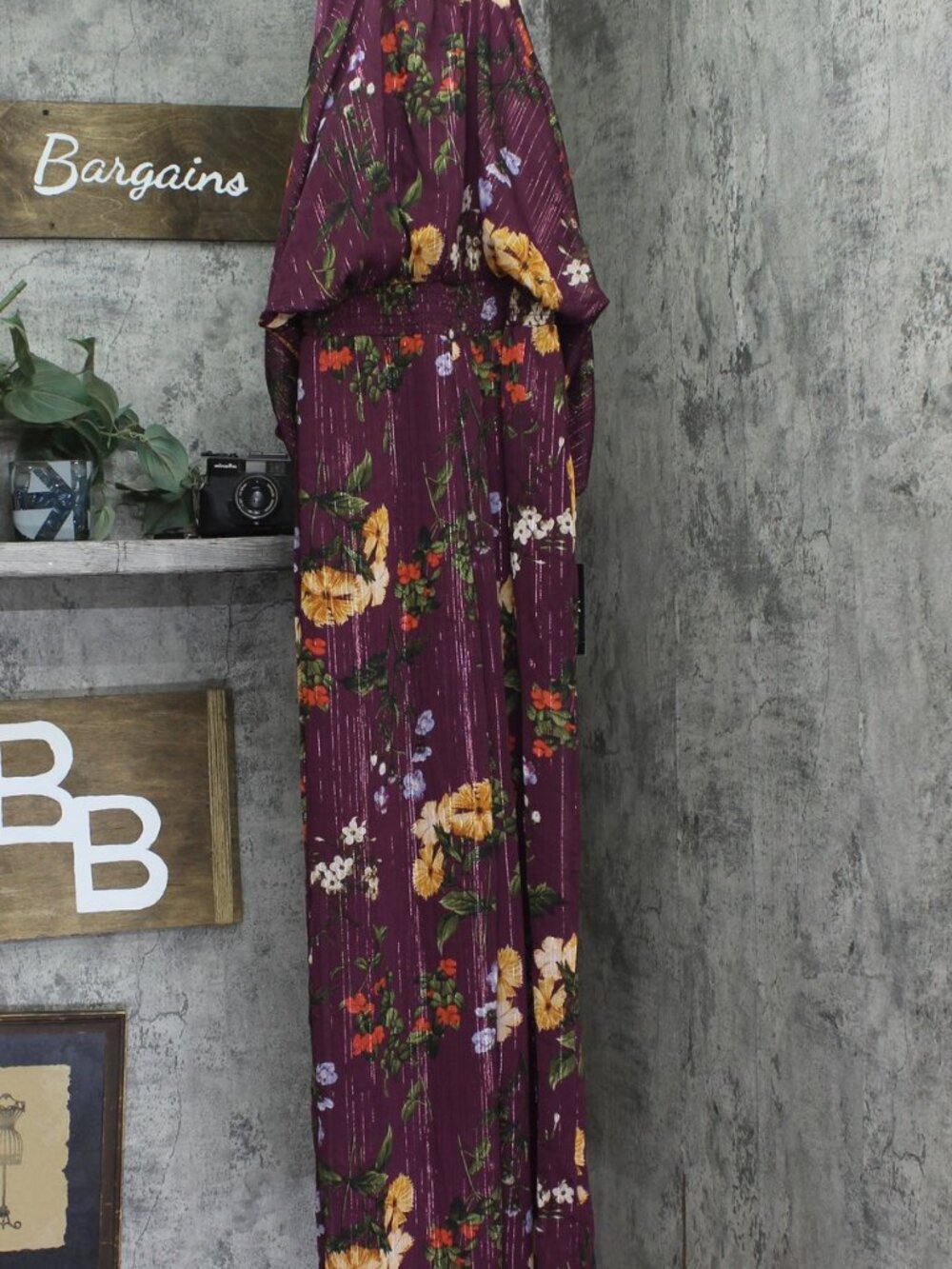 Msk Purple Petite Floral Printed Cold Shoulder Shear Pleated Jumpsuit